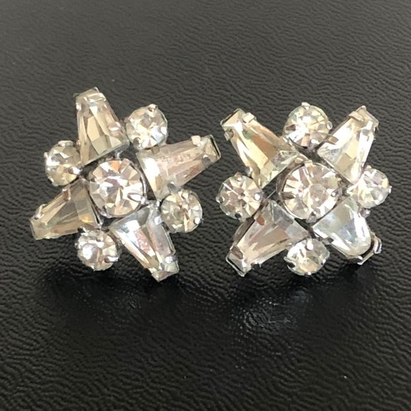 Jay Flex Sterling  Clear Crystal Rhinestone  VTG - Picture 1 of 5